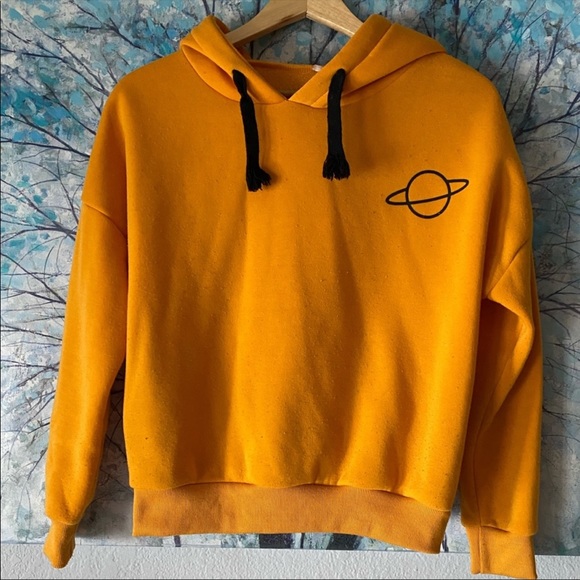 Yellow Planet Hoodie Sweatshirt - Picture 1 of 4